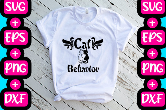 Cat Behavior Graphics for T-Shirt Designs