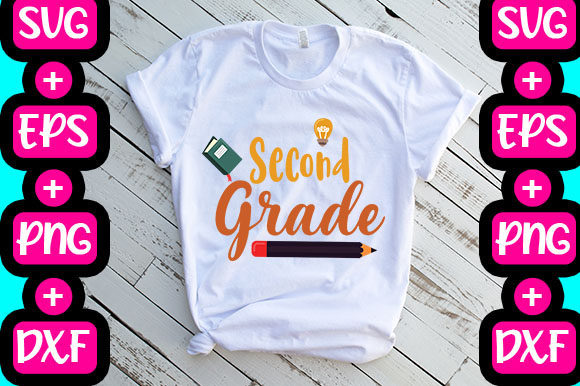 Second Grade1: Graphics & T-Shirt Designs for Brand-Ready School Themes
